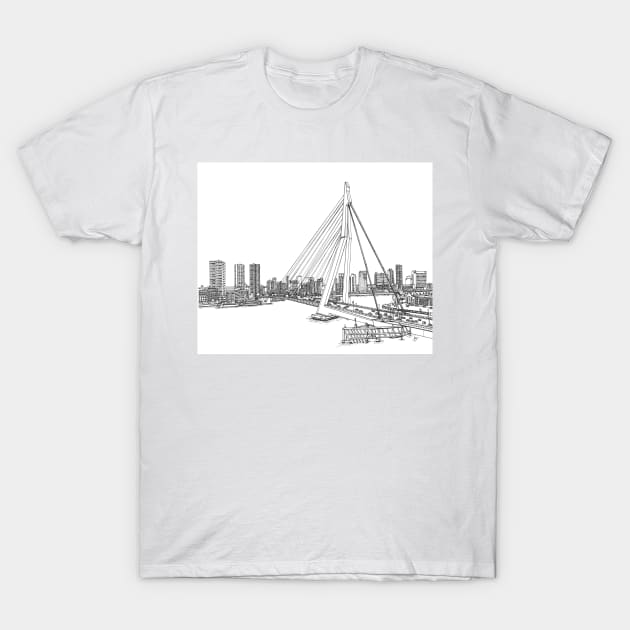 Erasmus Bridge in Rotterdam T-Shirt by valery in the gallery